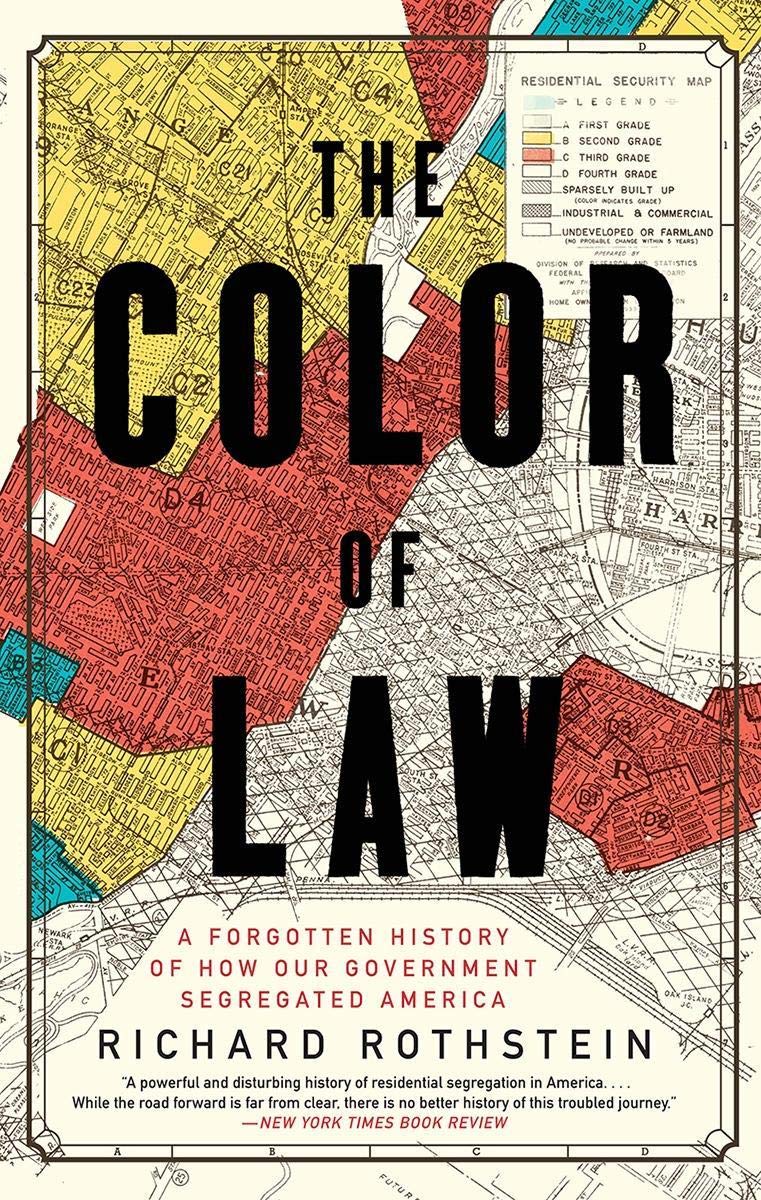 Book cover of 'The Color of Law' by Richard Rothstein with a map design.