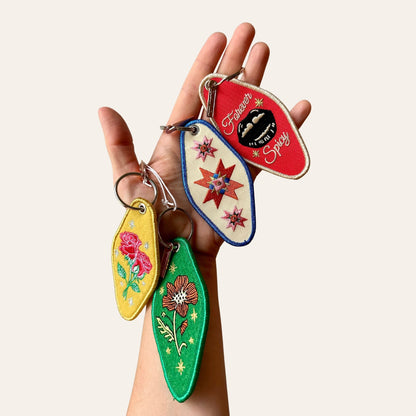 rainbow vision vintage inspired patch keychain