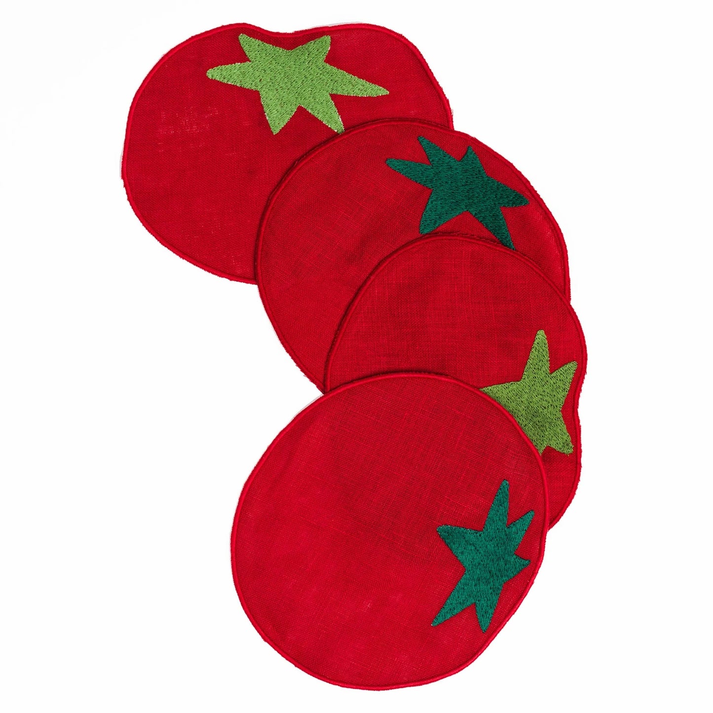 peacework puzzles tomato linen cocktail napkins set 