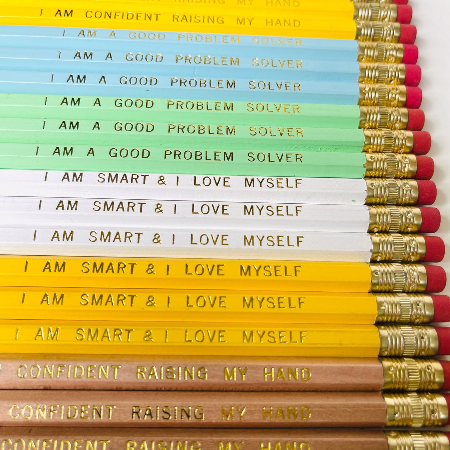  Giving little ones a head start on their journey to confidence and self-belief, this pack of 7 pencils is designed to inspire and uplift, providing young minds with positive messages that they can see and repeat every day.