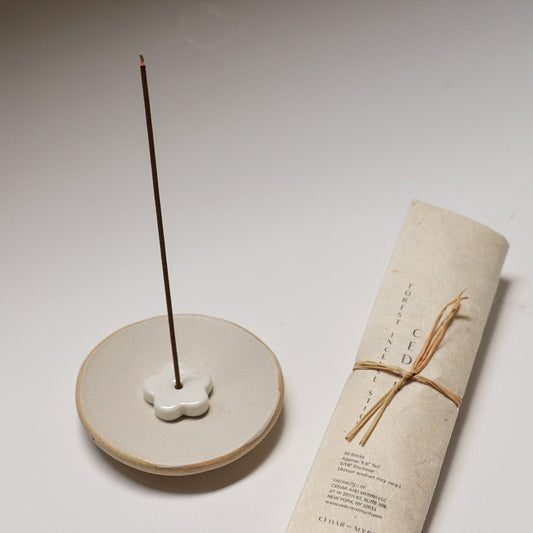 Hand Rolled Cedarwood Incense with Holder