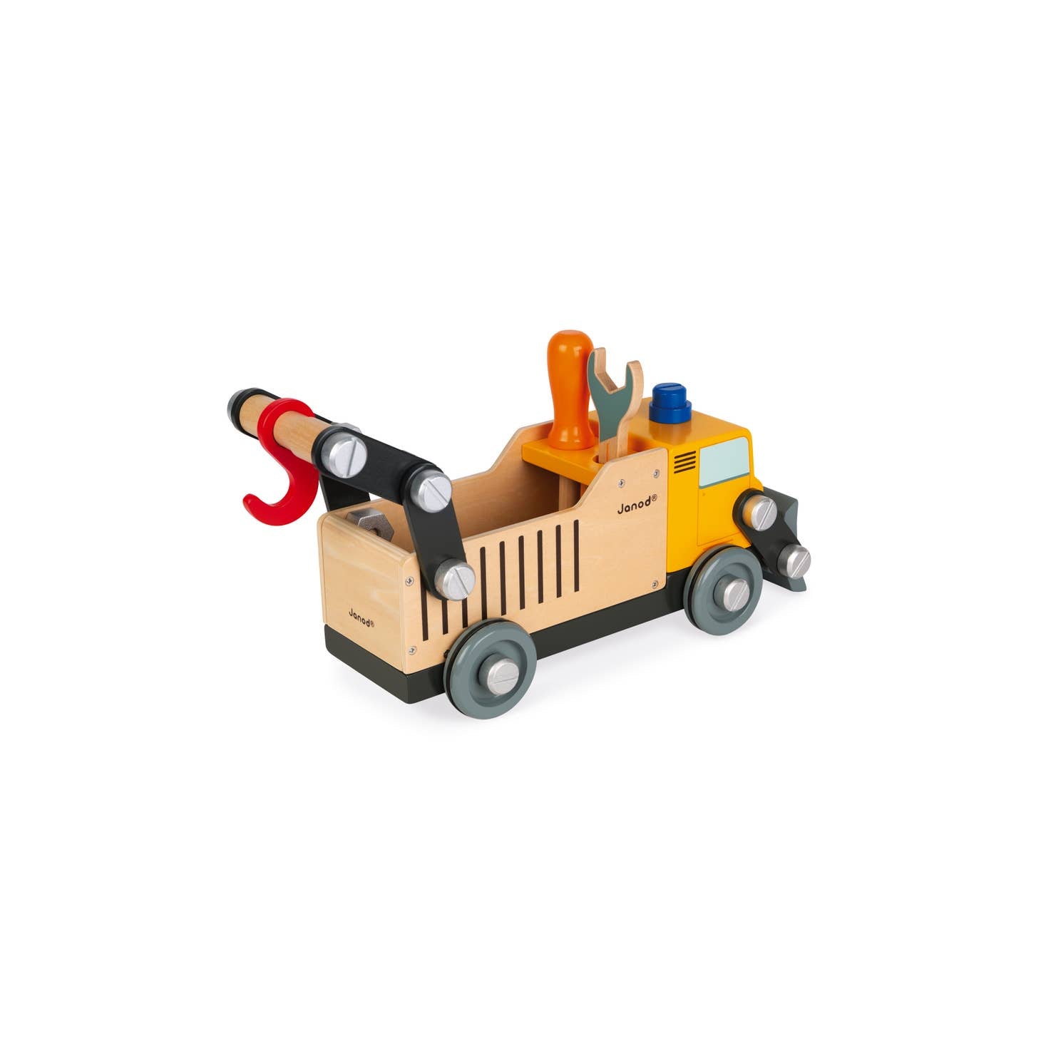 janod brico kids construction truck / 2 toys in 1: a construction game to reassemble a magnificent construction lorry using the many nuts, plates and screws provided. Once assembled, children can let their imaginations run wild to create grand adventures with this fully- fledged toy!