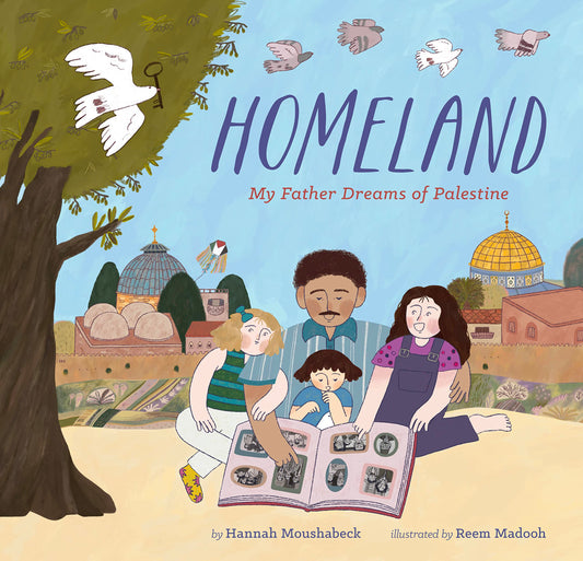 A Palestinian family celebrates the stories of their homeland in this moving autobiographical picture book debut by Hannah Moushabeck. With heartfelt illustrations by Reem Madooh, this story is a love letter to home, to family, and to the persisting hope of people that transcends borders.