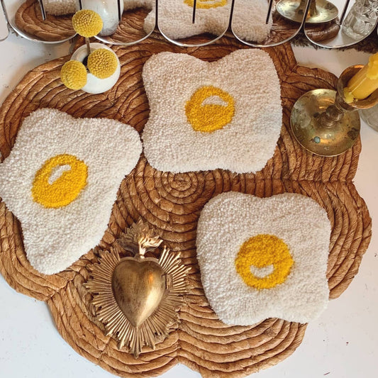 Tufted Fried Egg Coaster