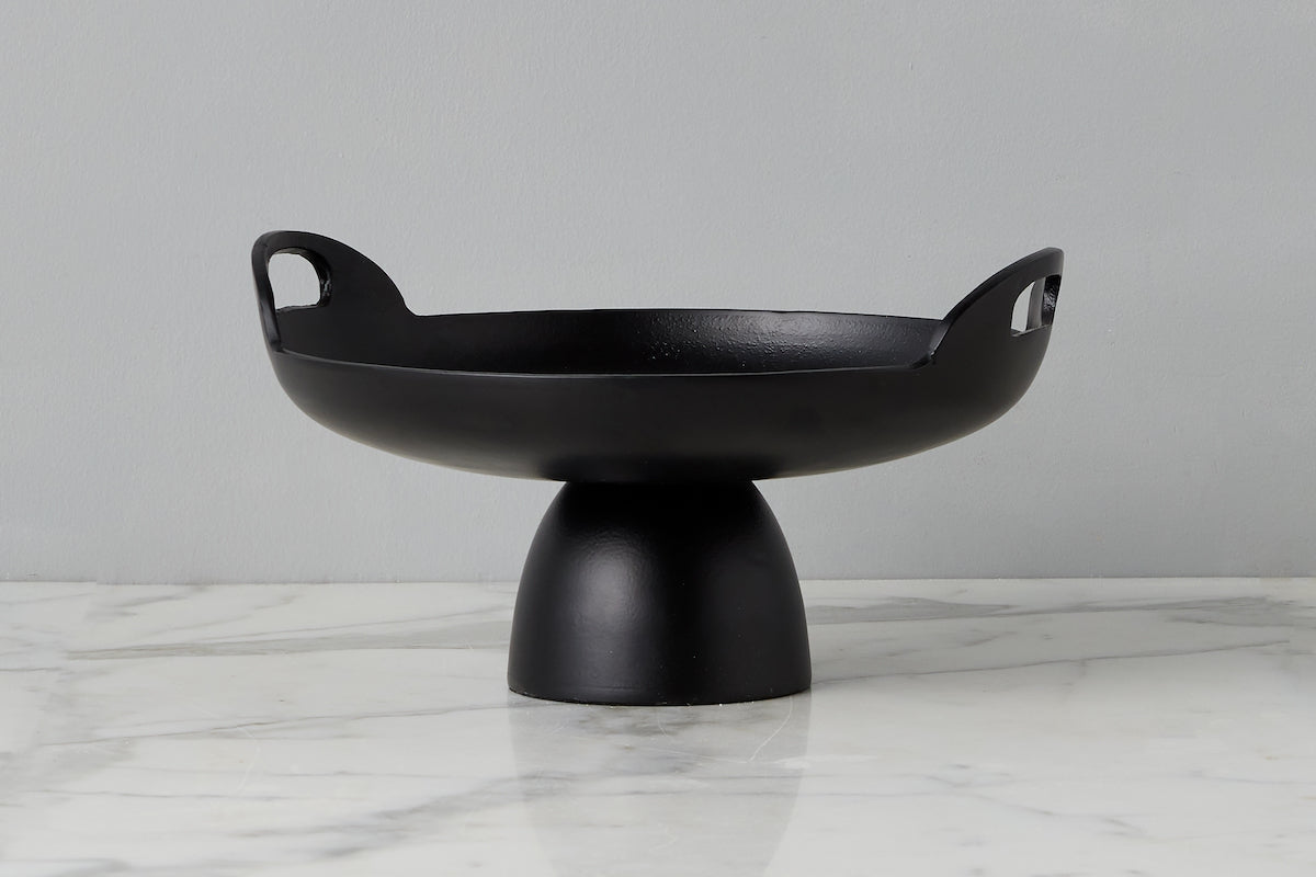 Black Metal Pedestal Bowl