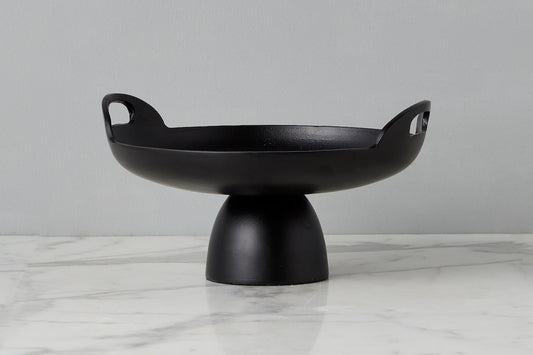 Black Metal Pedestal Bowl