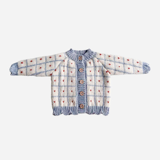 Windowpane Heart Cardigan