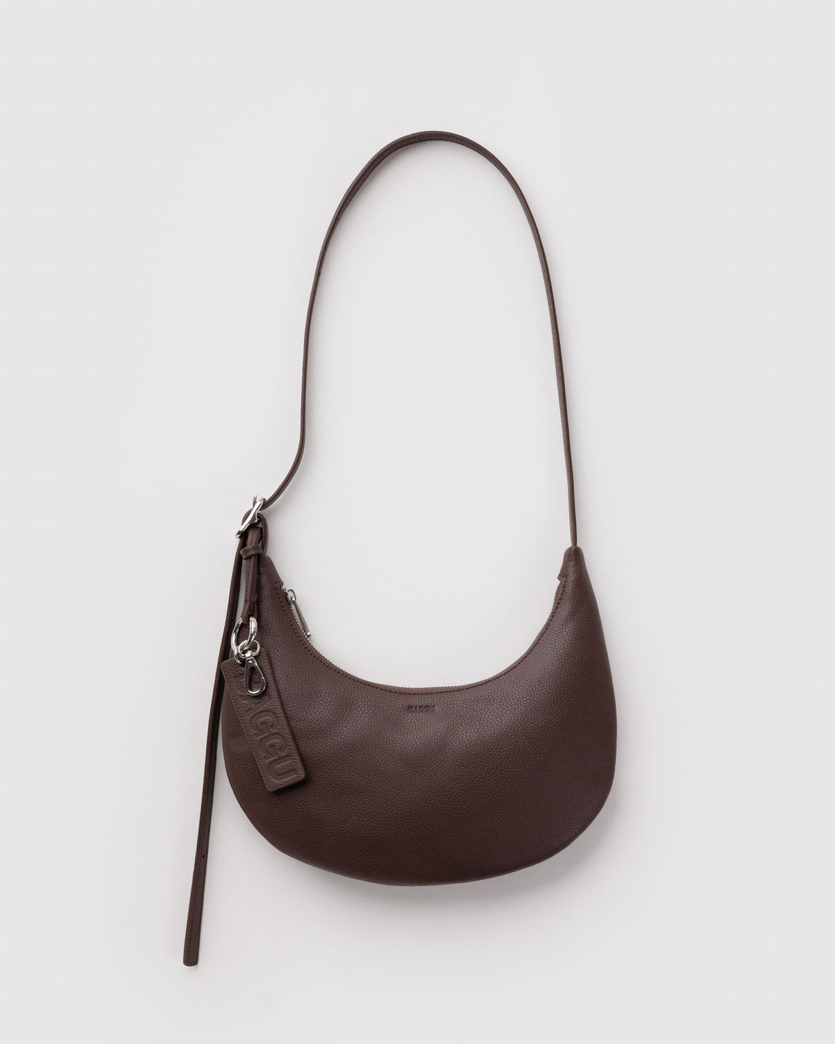 Baggu Small Recycled Leather Flat Crescent Bag 