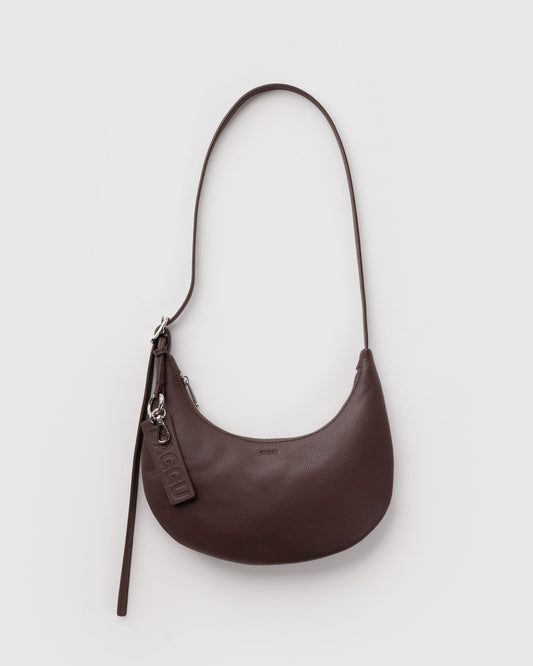 Baggu Small Recycled Leather Flat Crescent Bag 