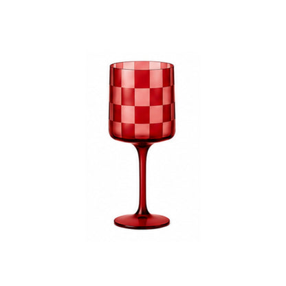 Checkered Wine Glass Set