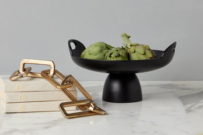 Black Metal Pedestal Bowl