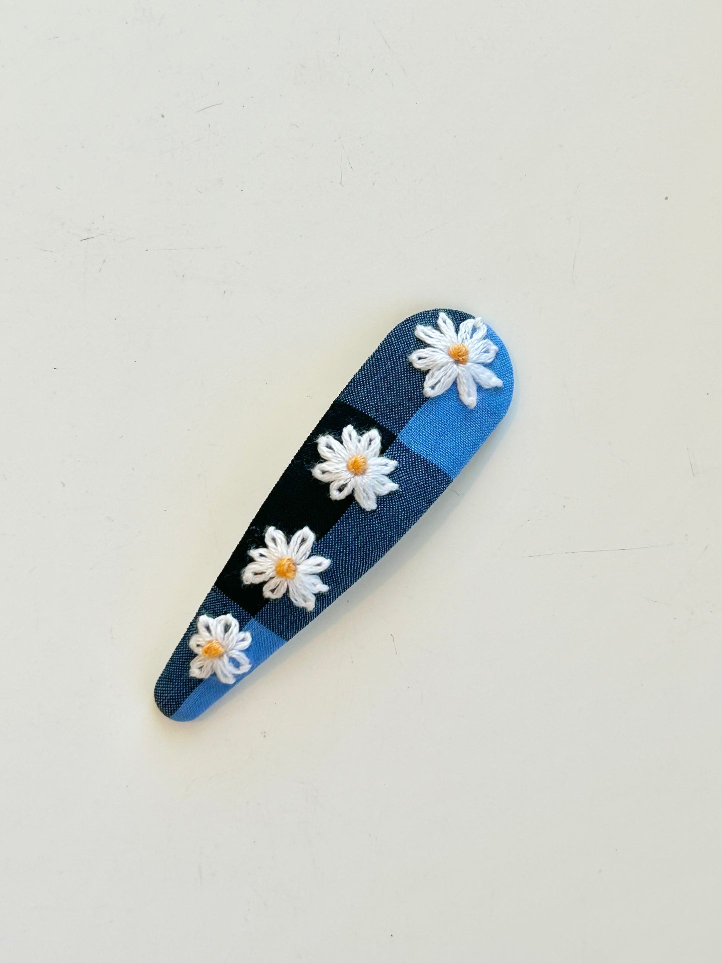 Teardrop Embroidered Hair Barrettes
