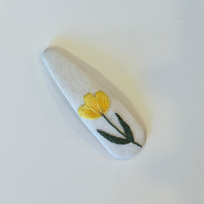 Teardrop Embroidered Hair Barrettes