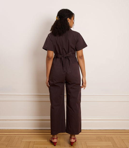 The one and done Bella Jumpsuit takes your through your whole day. Made from washed light weight but hardy twill and featuring a front zipper, front and back and cargo pockets and attached self belt that can we tied in the front or back.