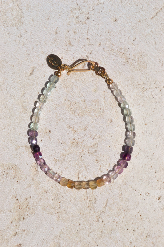 Derived from the Latin verb fluere, meaning to flow, Fluorite does exactly that for you. Adorn yourself & feel the resistance slip away. From Punkwasp's Power Collection - one of a kind pieces designed to energetically align you with your highest self. gold fill bracelet
