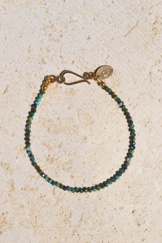 gold fill bracelet / Chrysocolla is the ultimate feminine empowerment stone - Slip these gems on & slip into the magnetic character you are. From Punkwasp's Power Collection - one of a kind pieces designed to energetically align you with your highest self. Finished with gold fill details.