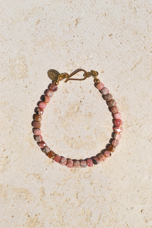 gold fill bracelet / Rhodonite is known for its ability to heal old wounds propel your forward with self love. From Punkwasp's Power Collection - one of a kind pieces designed to energetically align you with your highest self.