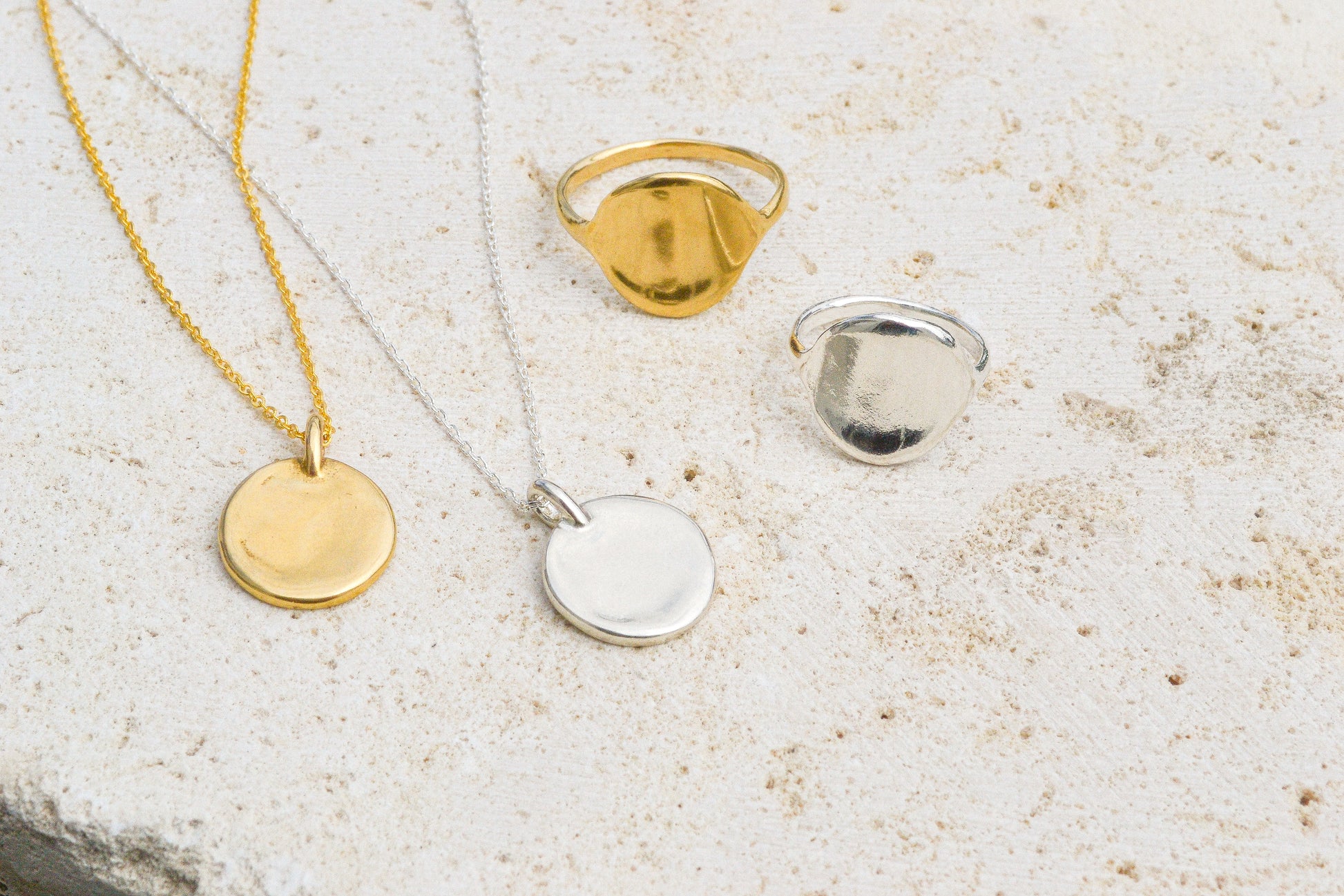 A classic everyday medallion necklace. Simple and feminine with a fluid feel. Inspired by the artist Georgia O'Keeffe. Georgia Necklace by Amanda Hunt