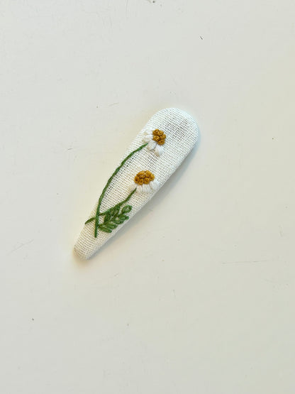 Teardrop Embroidered Hair Barrettes