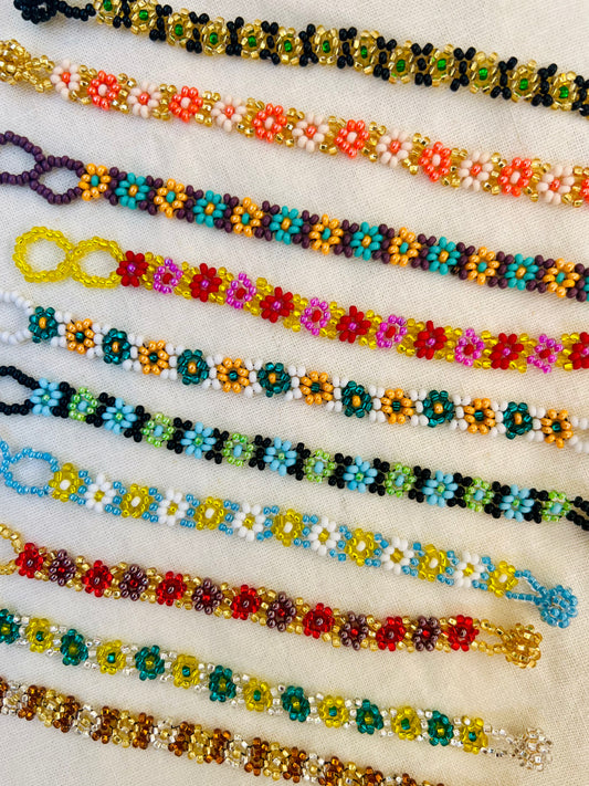 Kids Beaded Flower Bracelet