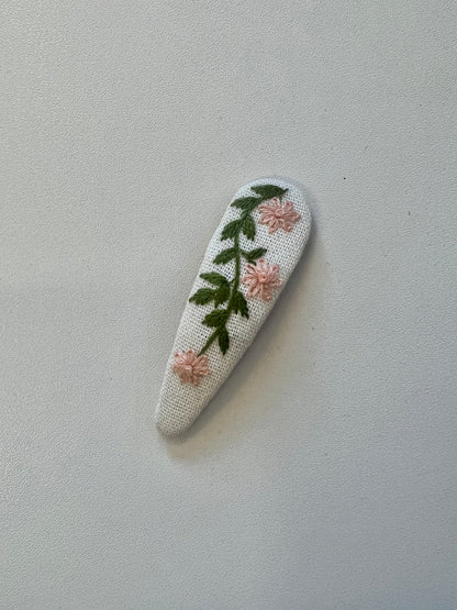 Teardrop Embroidered Hair Barrettes