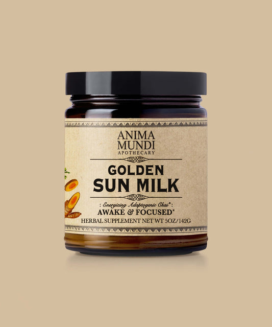 Anima Mundi's Golden Moon Milk contains activating plants, such as adaptogenic powerhouses Maca and Cordyceps, along with Mucuna, a revered nootropic also called "dopamine bean" due to its ability to enhance our dopamine receptors. These are combined with delicious organic chai spices.