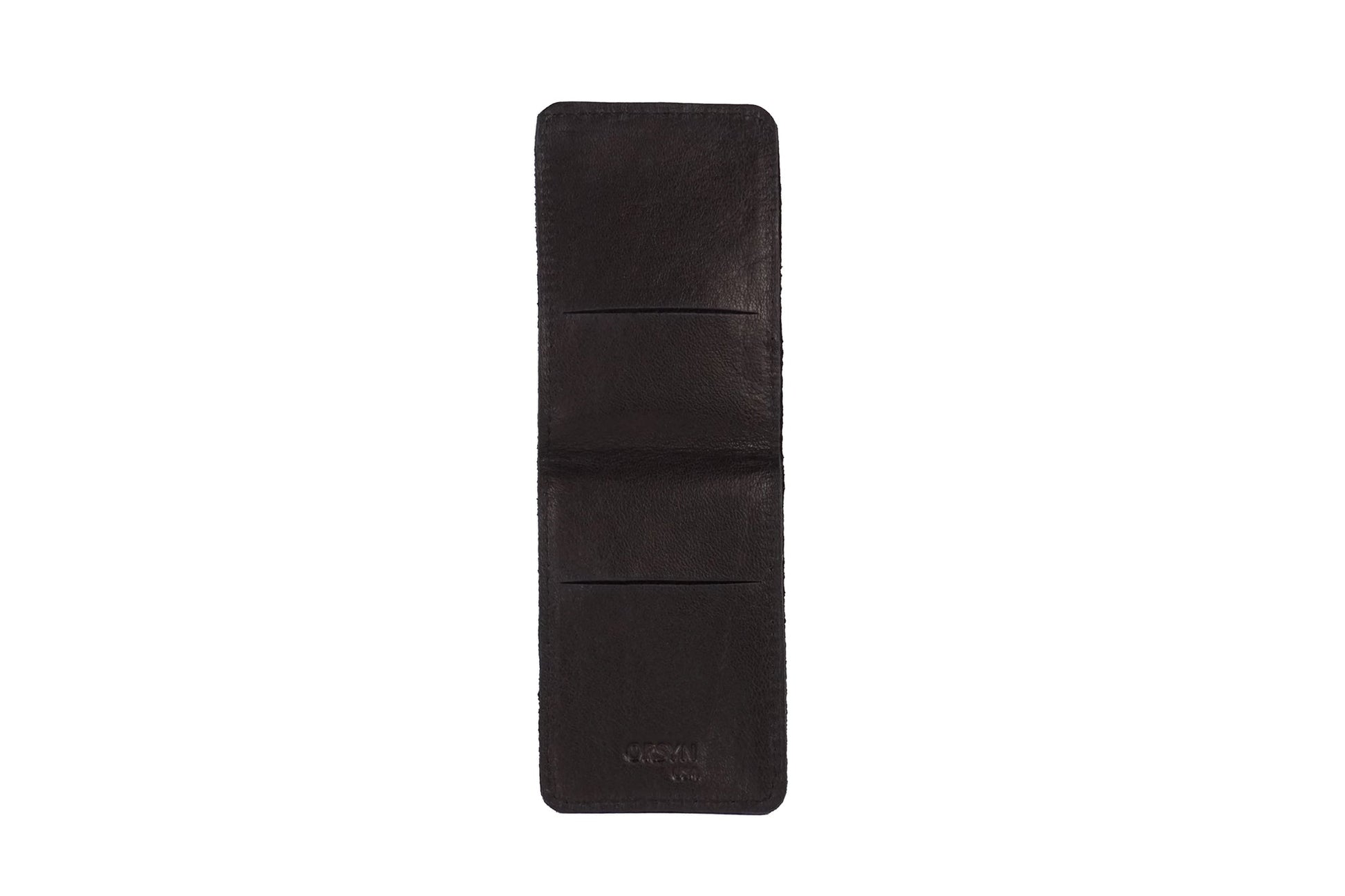 Highlands two slot wallet is slim and minimal in design. Aniline leather.