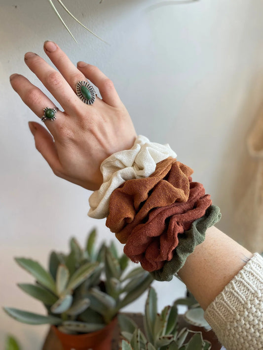 Raw Silk Scrunchies