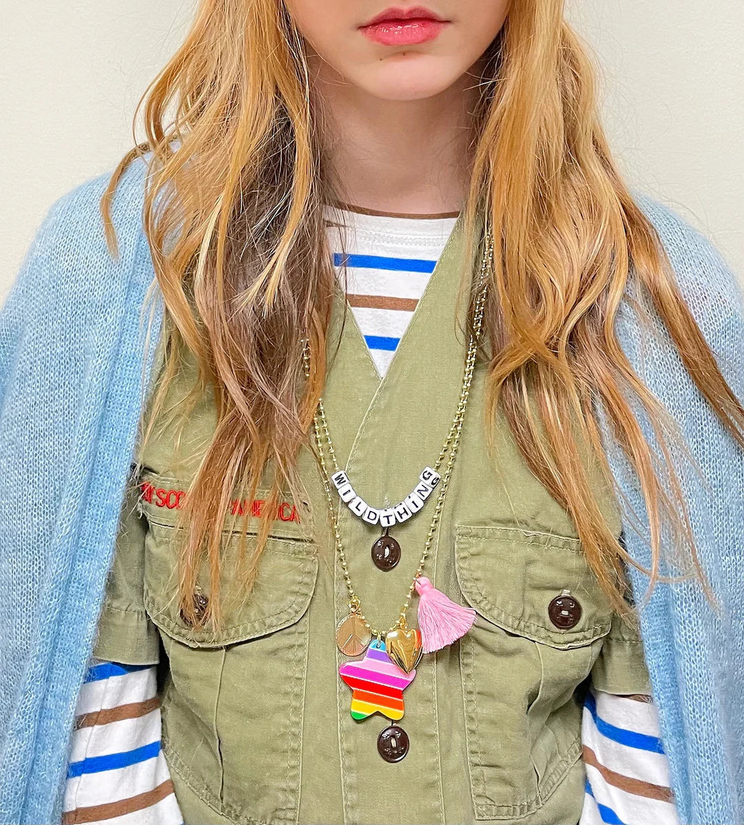Kids Love & Peace Charms Necklace