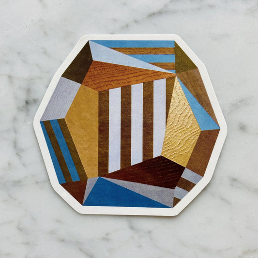 red oak sticker / part of the Imbalance series by Carrie Marill. 4"x4" Waterproof & Weatherproof.