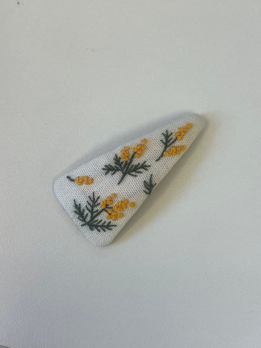 Triangle Embroidered Hair Barrettes