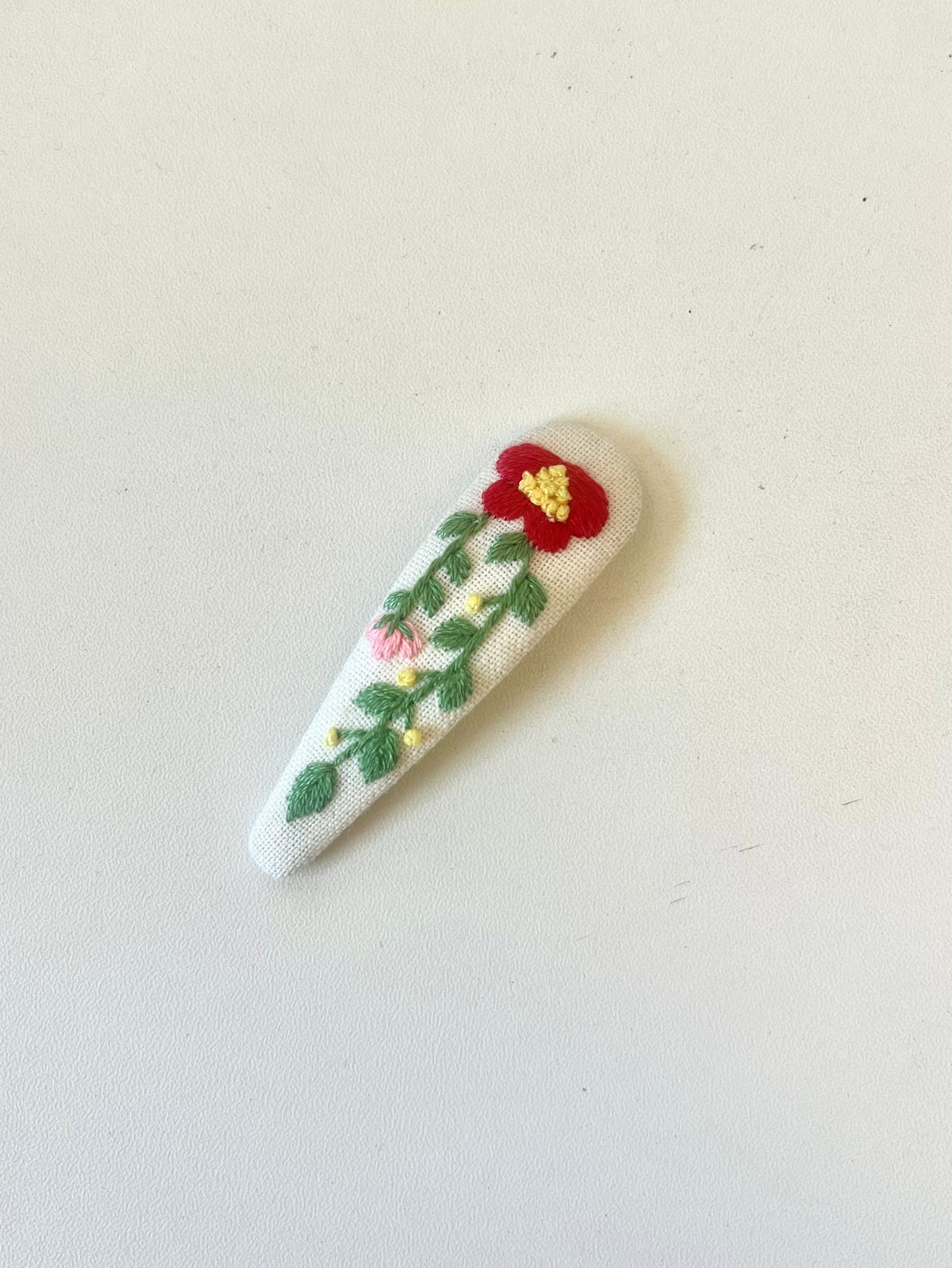 Teardrop Embroidered Hair Barrettes