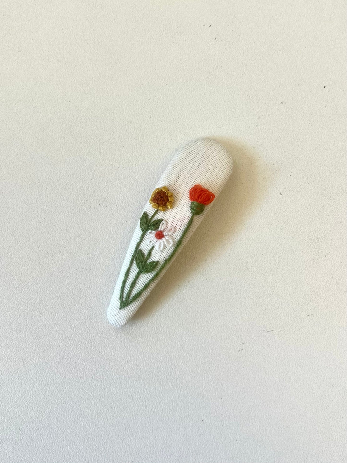 Teardrop Embroidered Hair Barrettes