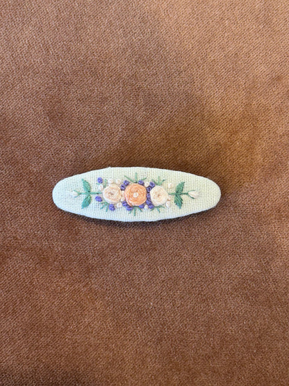 Flower Garden Embroidered Hair Barrettes