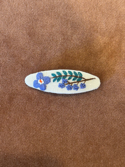 Flower Garden Embroidered Hair Barrettes