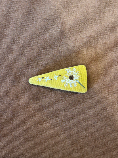 Triangle Embroidered Hair Barrettes