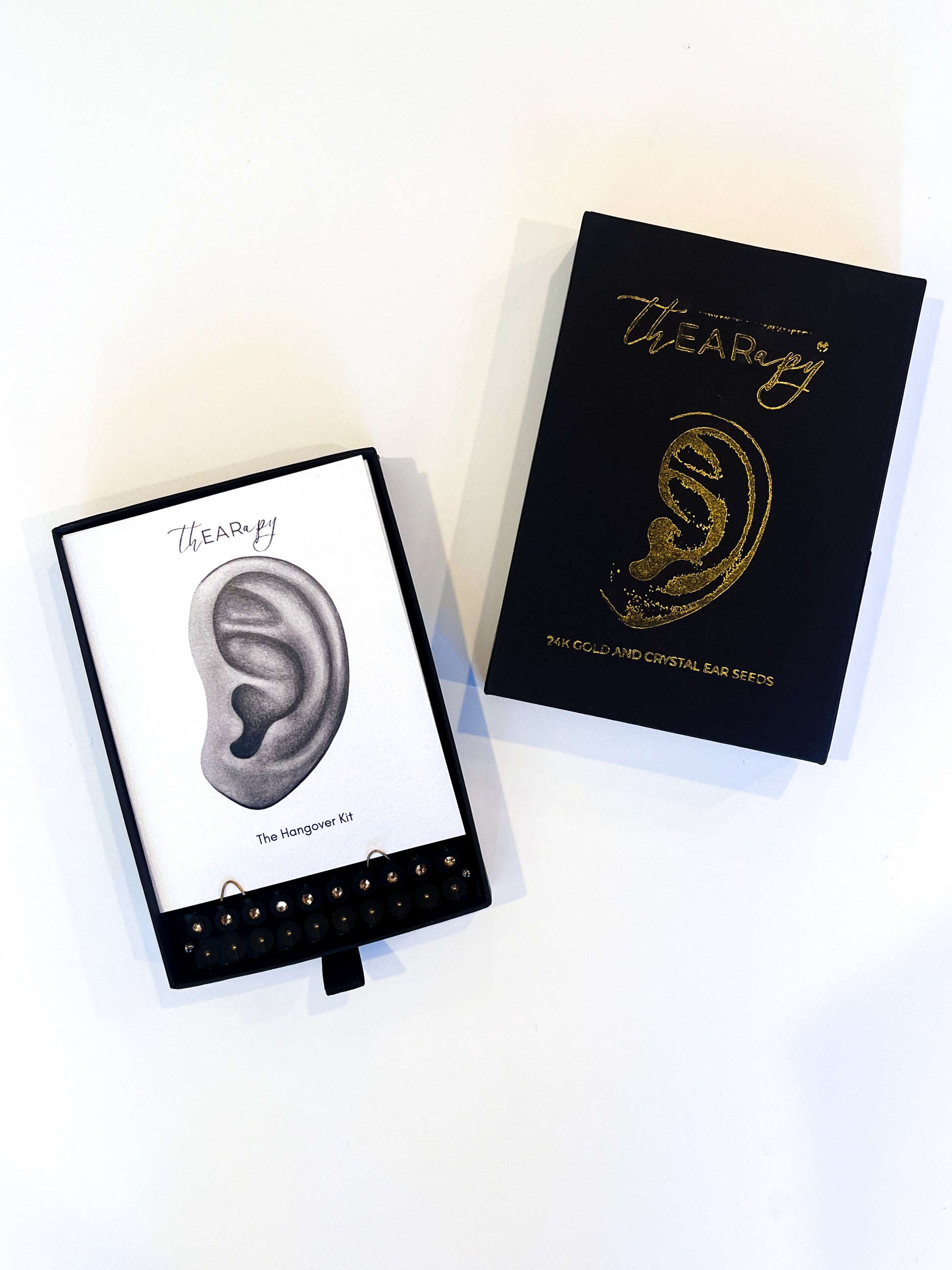 These ear seeds are made with 24k gold plated metal pellets with beautiful gold crystals on top. The light continuous pressure on the acupoints of the outer ear stimulates a response in the nervous system towards health. Each kit includes enough seeds for four treatments and detailed how-to instructions.