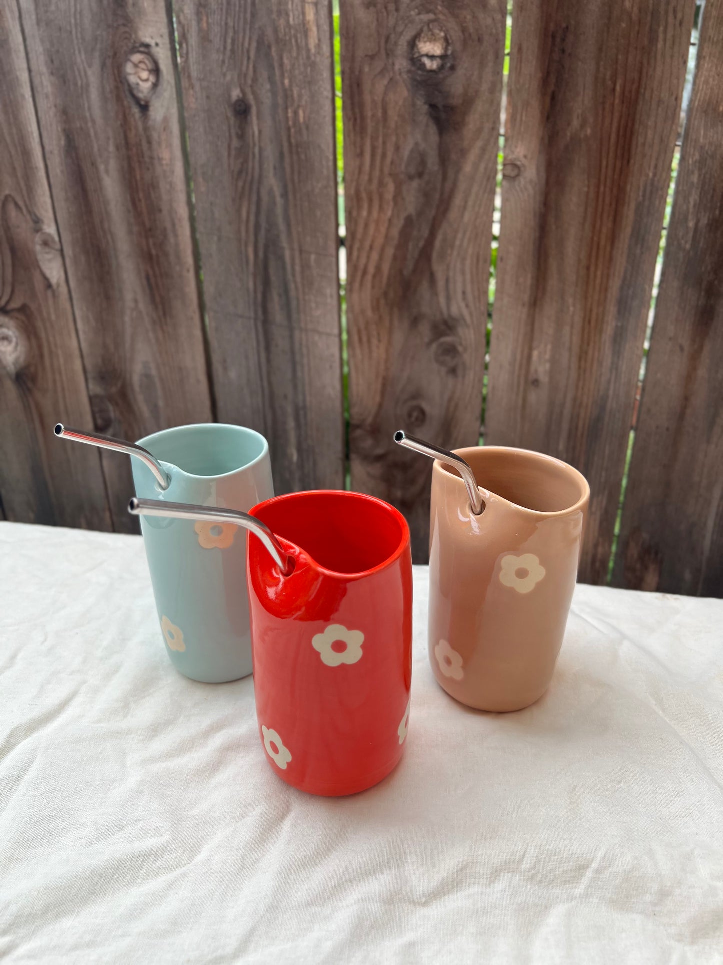 Ceramic Straw Flower Cup