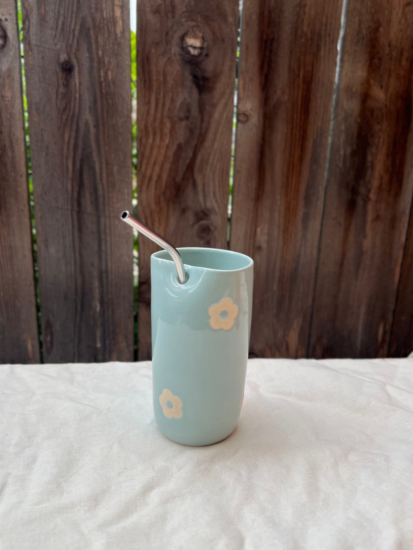 Ceramic Straw Flower Cup