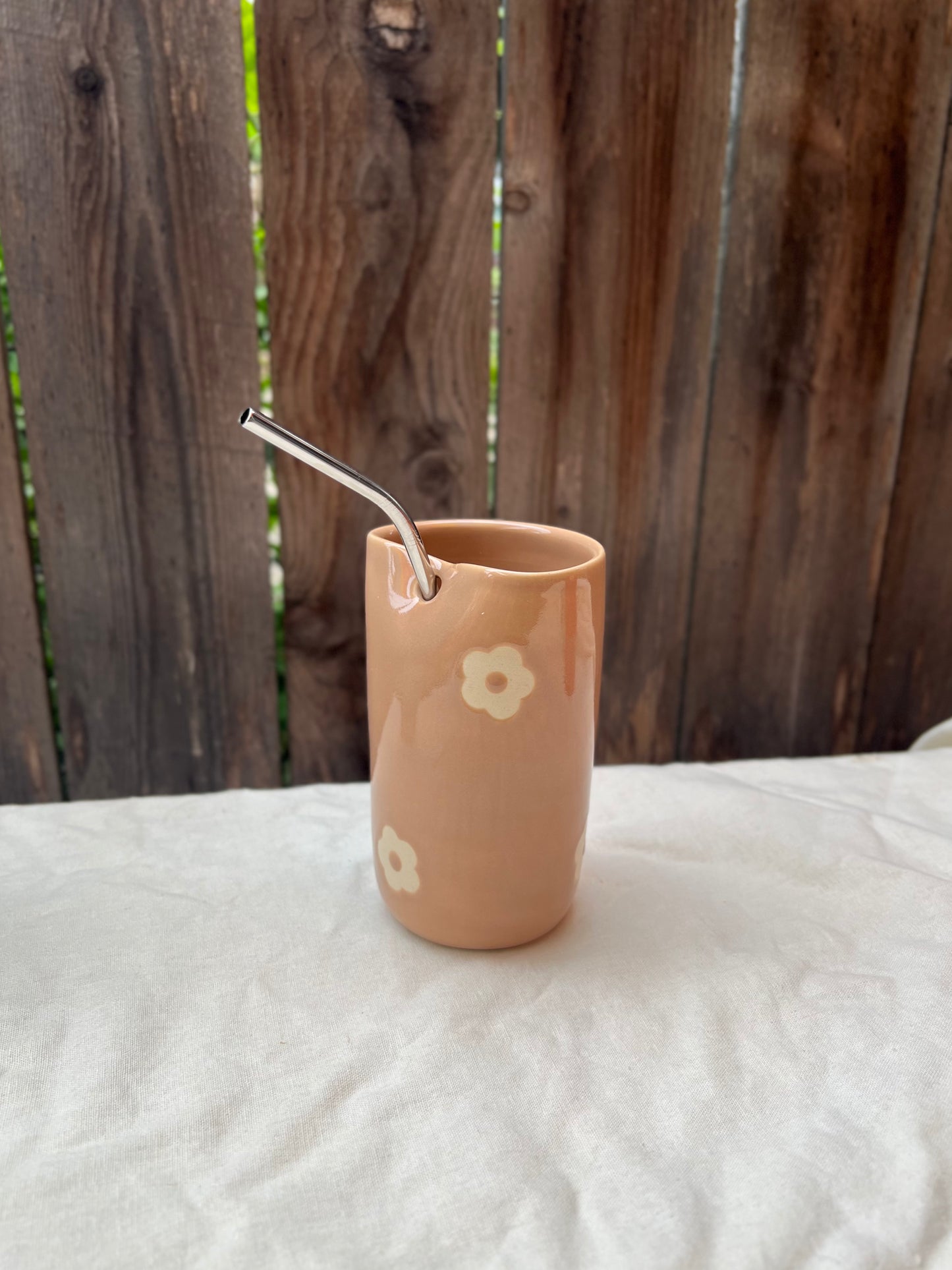 Ceramic Straw Flower Cup