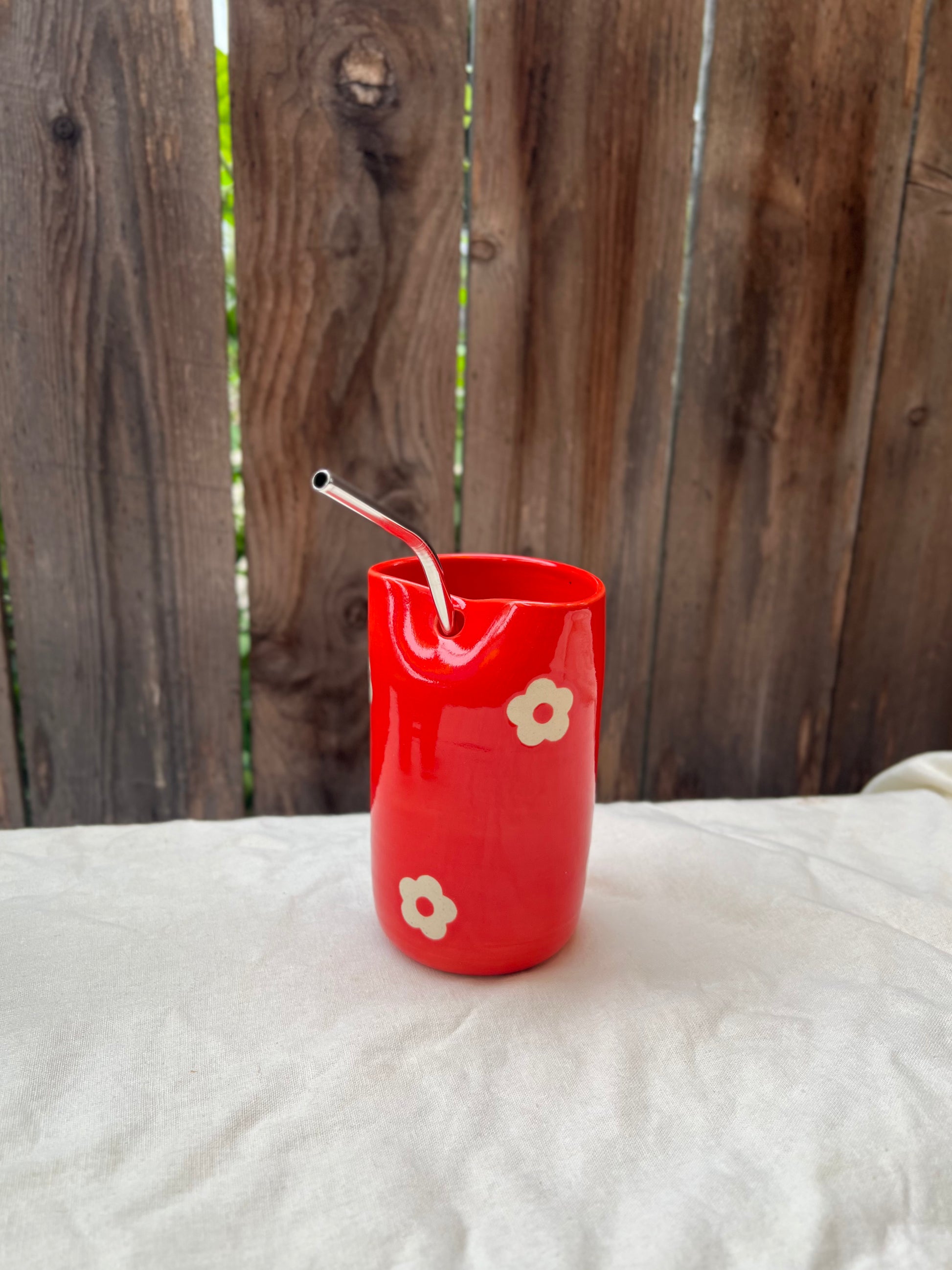 Ceramic Straw Flower Cup