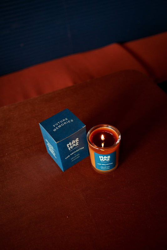mar mar los angeles reflector candle / Coconut wax blend candle with notes of cade, lavender & basil. Hand poured in LA by Light 4 Life & The Exceptional Children's Foundation, an organization that provides jobs for adults with disabilities.