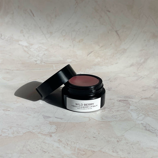 salud wild berry lip balm / The best organic lip balm for the natural lip hydration. Wild Berry is a soft blend of wild blueberry and hibiscus flowers.  Hand poured in California.