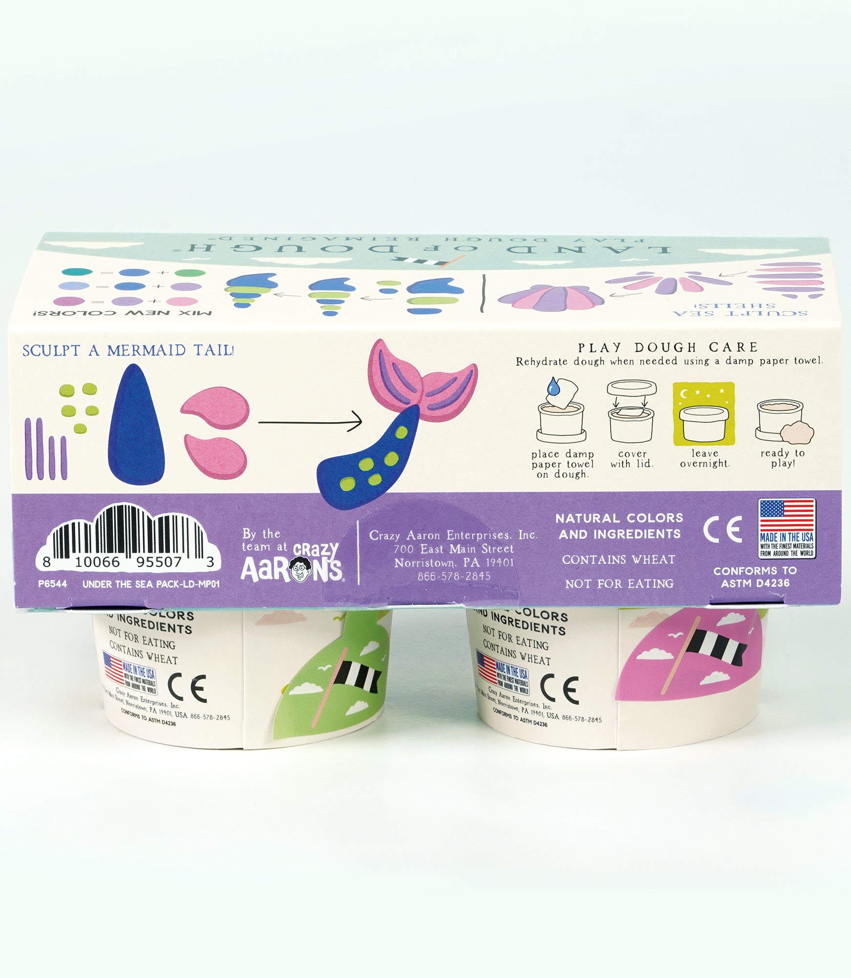 Follow the rainbow! Land of Dough® Rainbow pack includes 4 colors to mix, shape, and create. This brightly colored dough will make little creators shine.   Land of Dough® is made of all-natural dough and colors, compostable glitters, and calming essential oils in eco-friendly packaging.