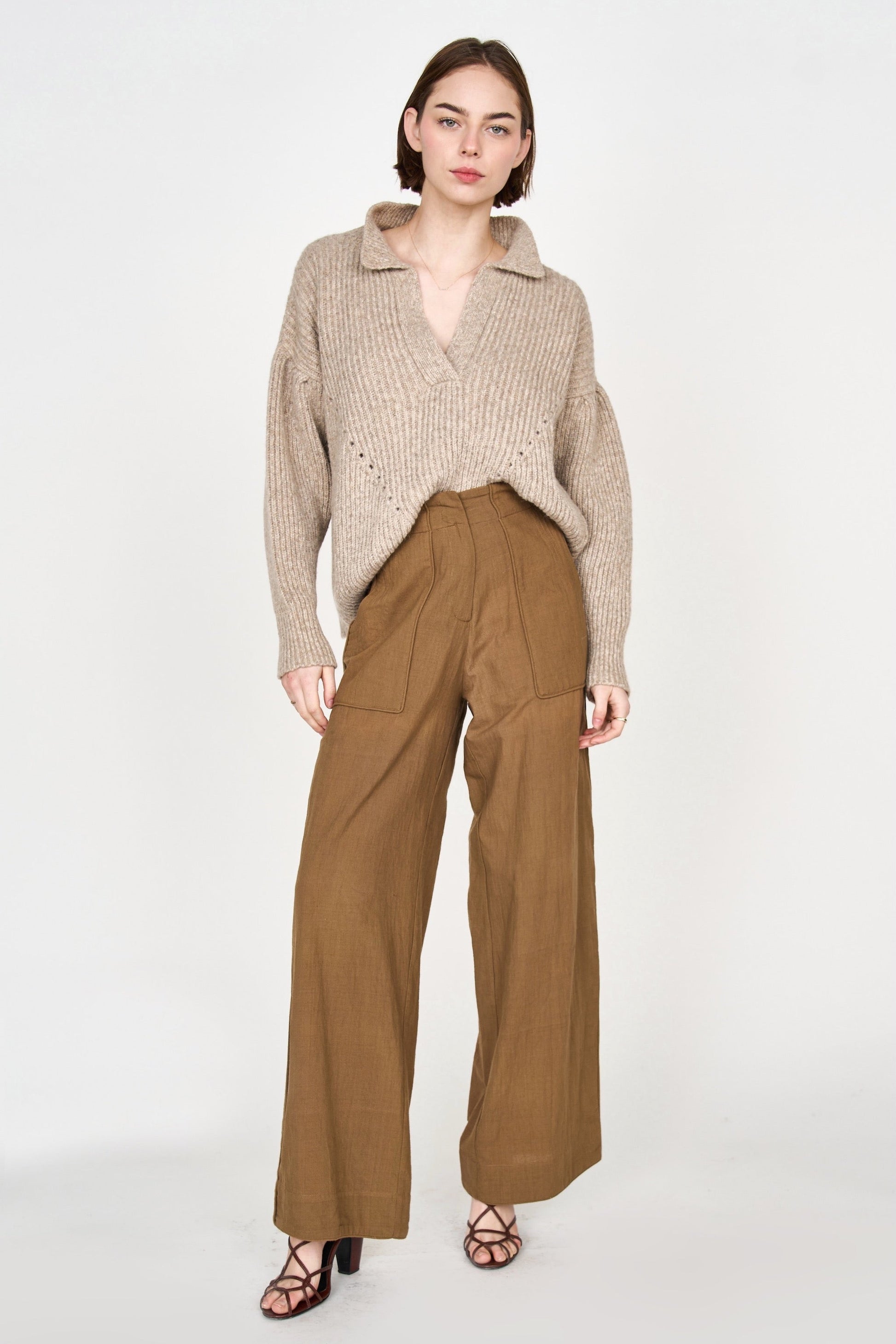 Mirth's best-selling tailored Tivot Pant is now available in a rich, new color for fall. The cotton fabric is hand loomed using hand spun yarns, giving it a textural feel. Ethically made in India.