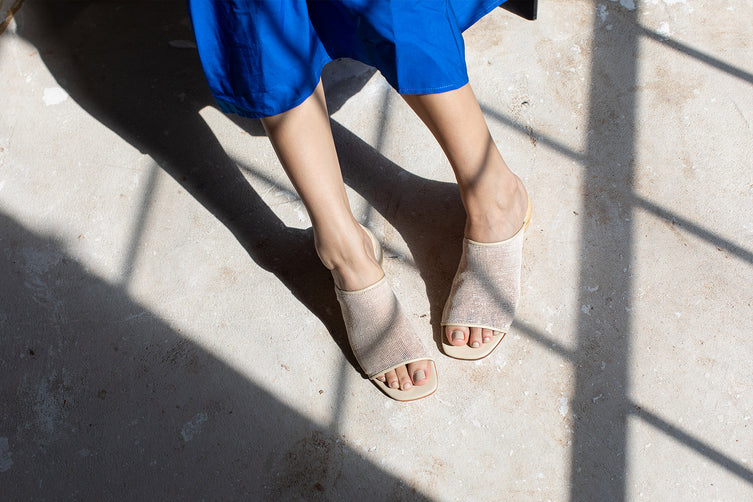Mila Heeled Mule in Natural Jute