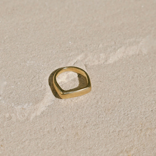 Handmade brass signet ring