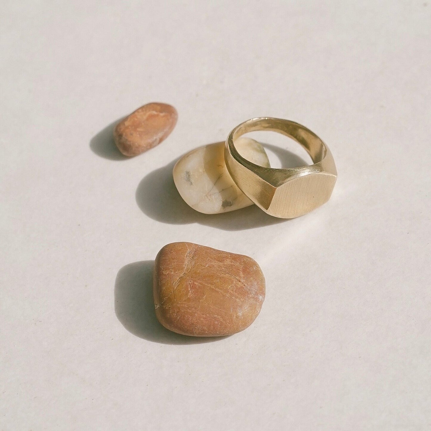 Unisex vintage inspired flat top Signet ring. Handmade with recycled materials in the Santa Cruz mountains.