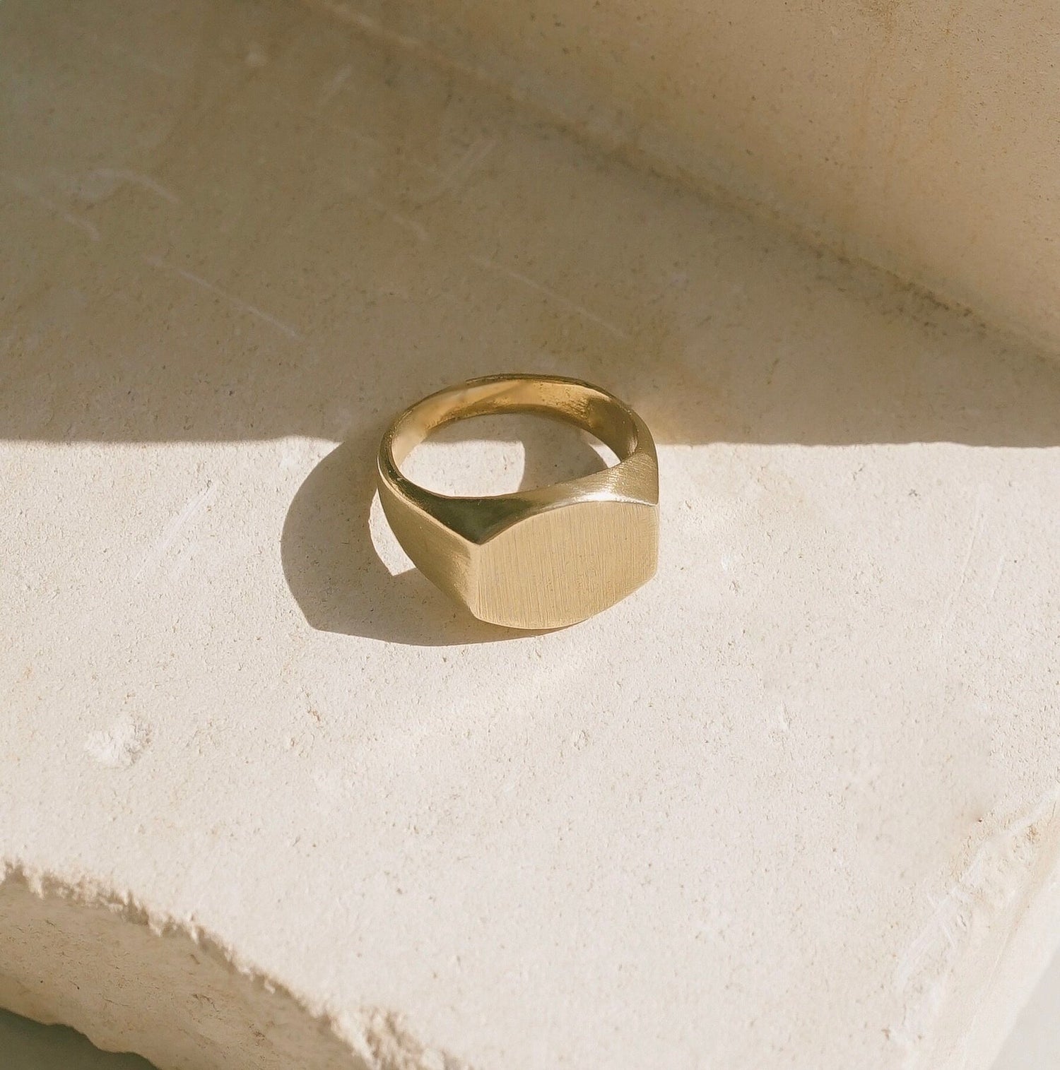Unisex vintage inspired flat top Signet ring. Handmade with recycled materials in the Santa Cruz mountains.