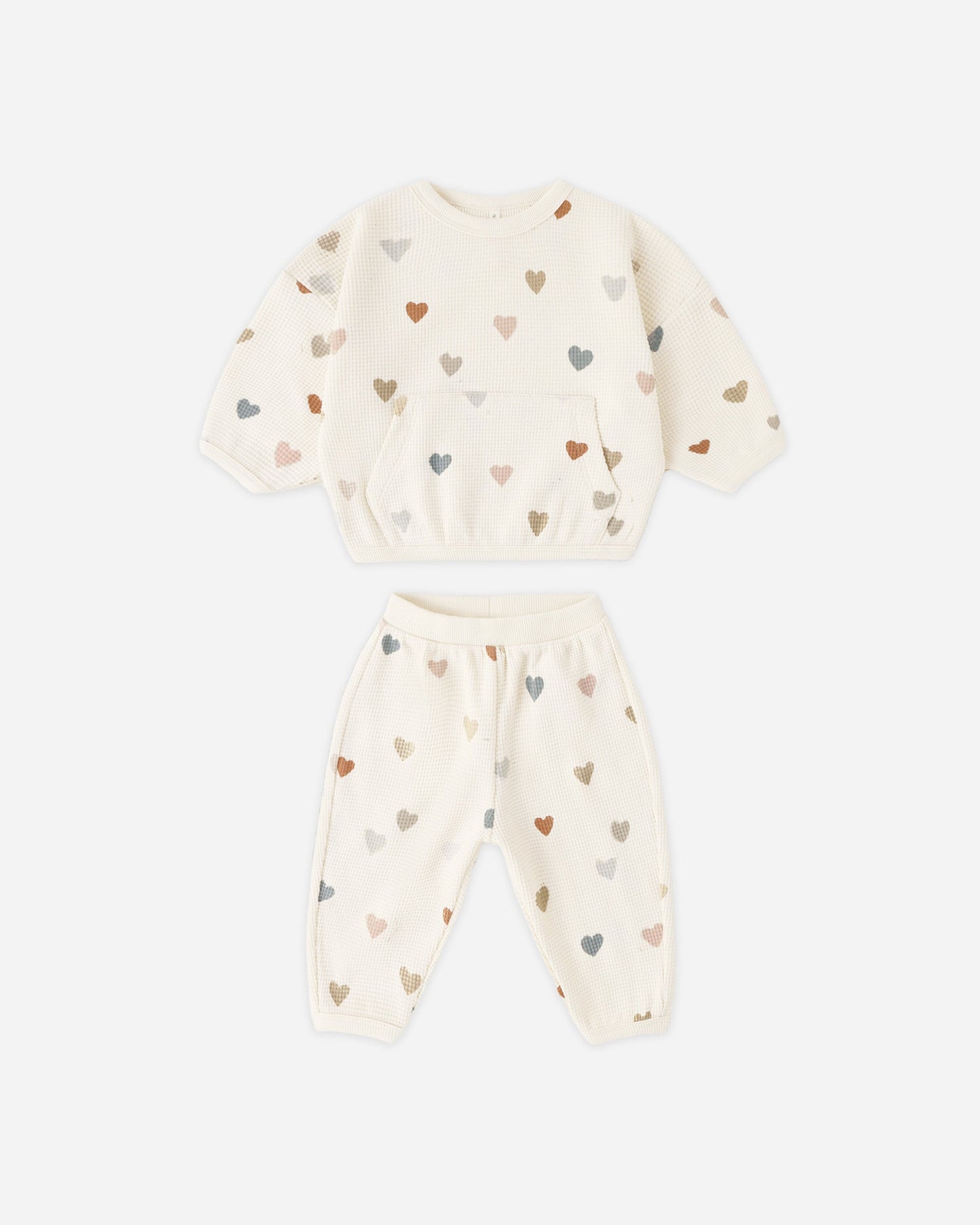 Confetti Hearts Waffle Sweater Set
